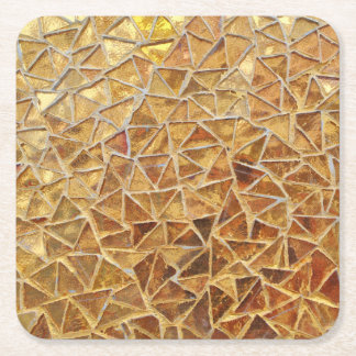 Gold mosaic square paper coaster