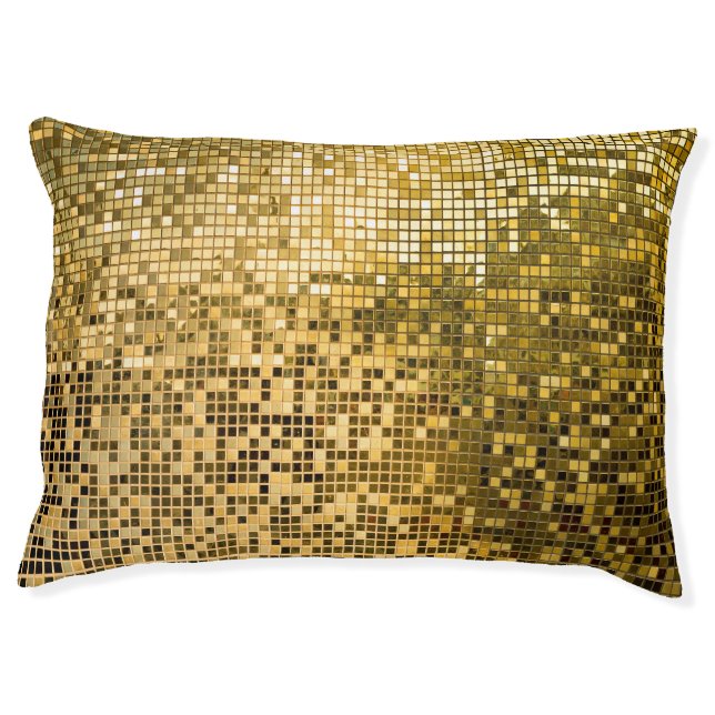 Gold Mosaic: Square Tiles Texture. Pet Bed (Front)