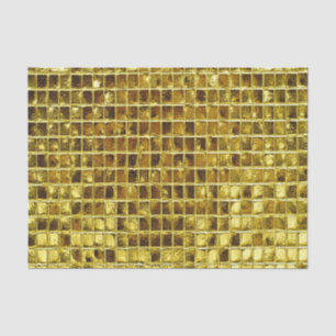 Gold Mosaic Tiles Elegant Modern Decoupage Tissue Paper