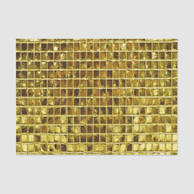 Gold Mosaic Tiles Elegant Modern Decoupage Tissue Paper (Front)