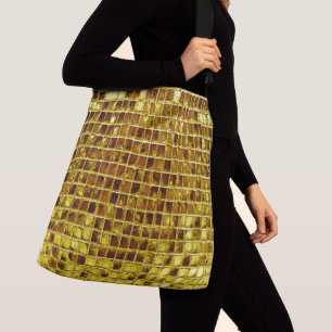Gold Mosaic Tiles Elegant Modern Luxury Crossbody Bag