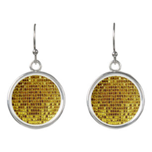 Gold Mosaic Tiles Elegant Modern Luxury Earrings