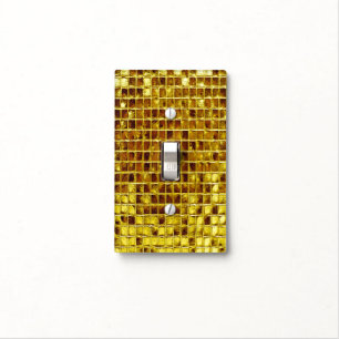 Gold Mosaic Tiles Elegant Modern Luxury Light Switch Cover