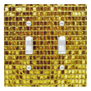 Gold Mosaic Tiles Elegant Modern Luxury Light Switch Cover