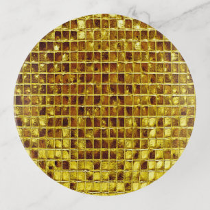 Gold Mosaic Tiles Elegant Modern Luxury Trinket Tray