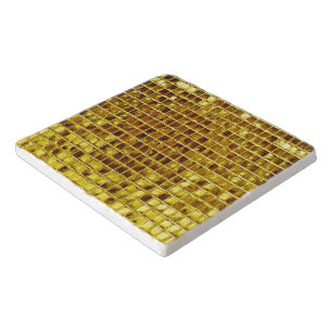 Gold Mosaic Tiles Elegant Modern Luxury Trivet