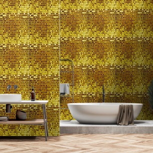 Gold Mosaic Tiles Elegant Modern peel and stick Wallpaper