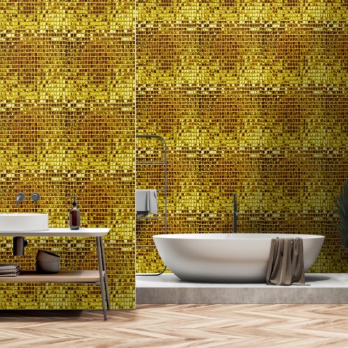 Gold Mosaic Tiles Elegant Modern peel and stick Wallpaper Gold Mosaic Tiles Elegant Modern peel and stick Wallpaper