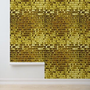 Gold Mosaic Tiles Elegant Modern peel and stick Wallpaper
