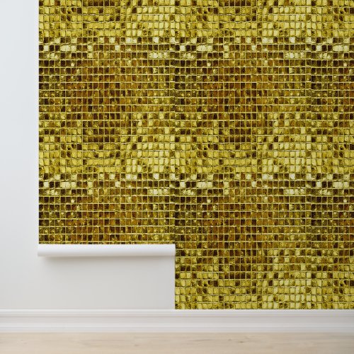 Gold Mosaic Tiles Elegant Modern peel and stick Wallpaper Gold Mosaic Tiles Elegant Modern peel and stick Wallpaper
