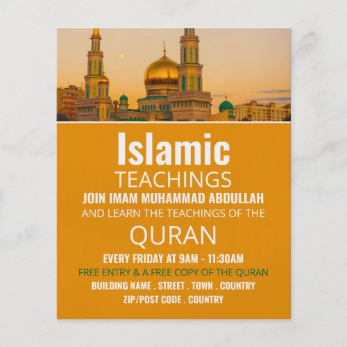 Gold Mosque Islamic Teaching Advertising Flyer