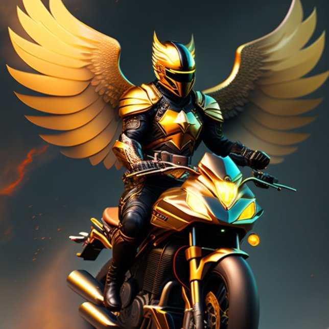 Gold Motorcycle Motorbike Motorcross Sport Neck Tie (Creator Uploaded)