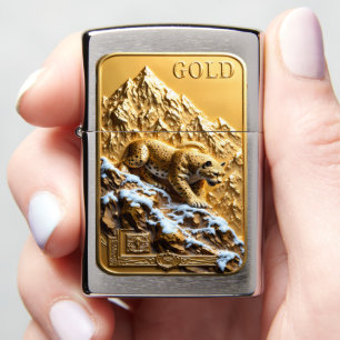 Gold Mountain Ghost Alpine Leopard Zippo Lighter