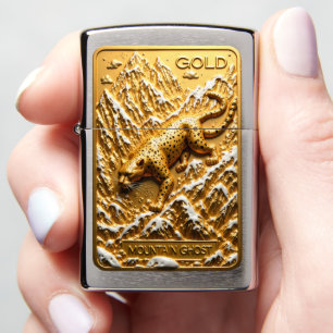 Gold Mountain Ghost Leopard Alpine Zippo Lighter