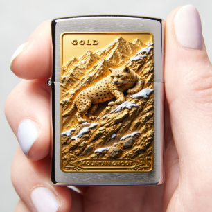 Gold Mountain Ghost Watchful Leopard Zippo Lighter