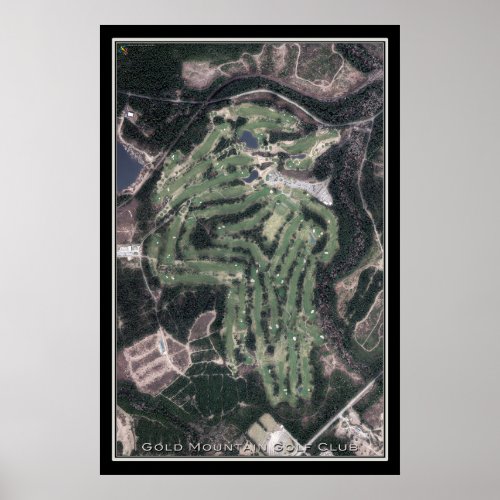 Gold Mountain Golf Club Washington Satellite Map Poster