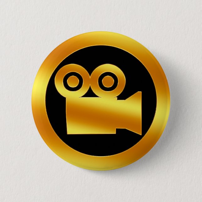 Gold Movie Camera Symbol Button (Front)