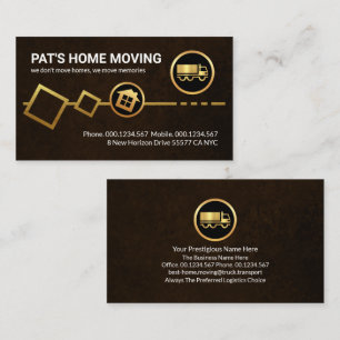 Gold Moving Home Boxes Packing Business Card