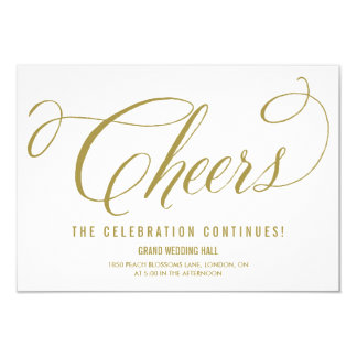 Gold Mr. & Mrs. Elegant Script Wedding Reception Card