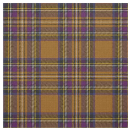 Gold multi color blue purple yellow stripe plaid fabric