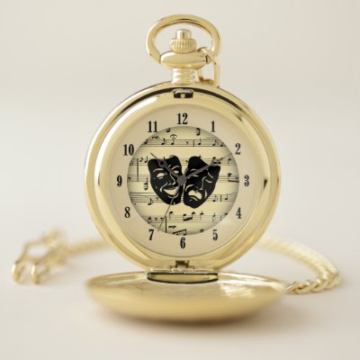 Gold Music and Theater Masks Watch