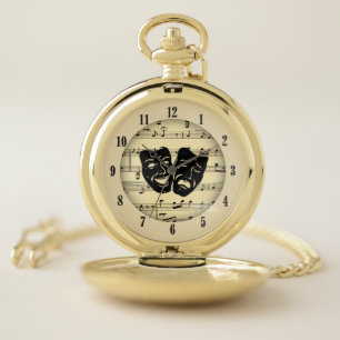 Gold Music and Theater Masks Watch