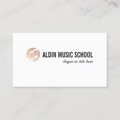 Gold Music Note Logo White Business Card