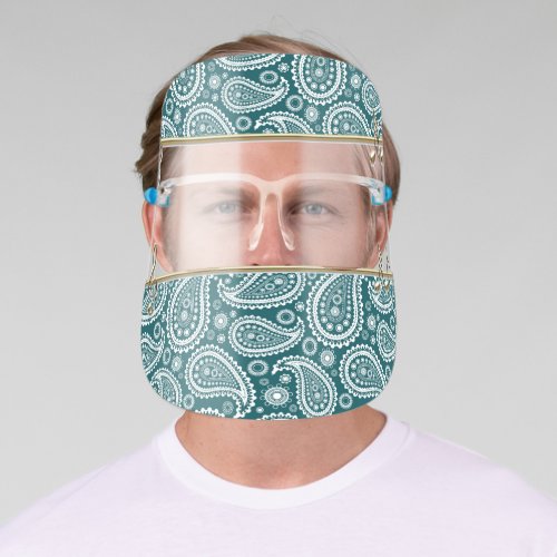 Gold Music NotePaisley Face Shield