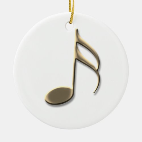 Gold Music Note Soprano Singer Christmas Ceramic Ornament