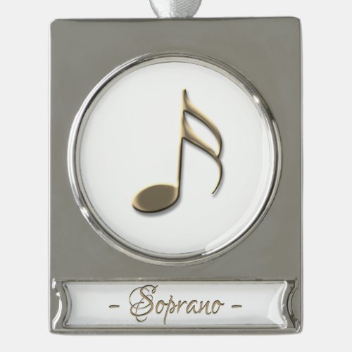 Gold Music Note Soprano Singer Name Ornament