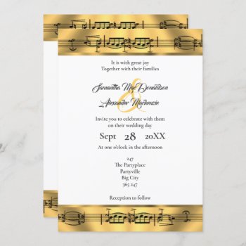 Gold Music Note  Wedding Invitation by personalized_wedding at Zazzle
