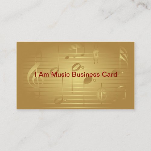 Gold Music Notes Business Cards