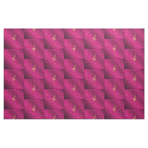 gold music notes Fabric, colorful house textile Fabric