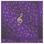 gold music notes in purple fabric