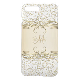 Gold Music Notes Monogram iPhone 7 Case