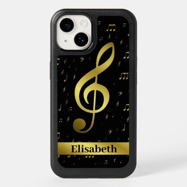 gold music notes  otterbox iPhone case (Back)