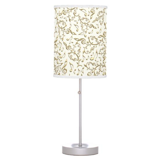 Gold Music Notes Pattern On Any Color Table Lamp