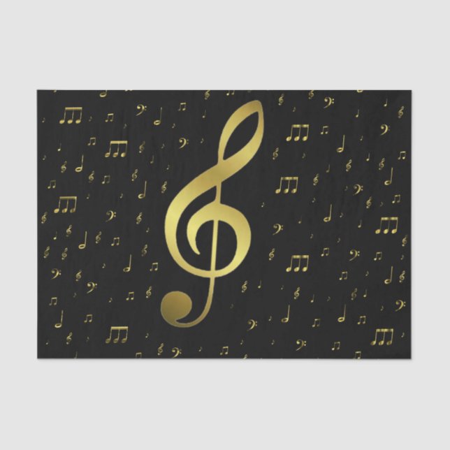 gold music notes tissue paper (Front)