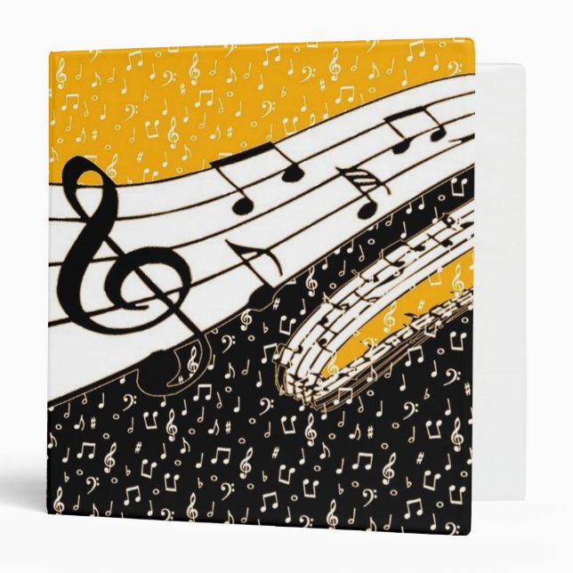 Gold music theme 3 ring binder (Front/Inside)
