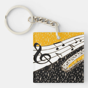 Gold music theme keychain