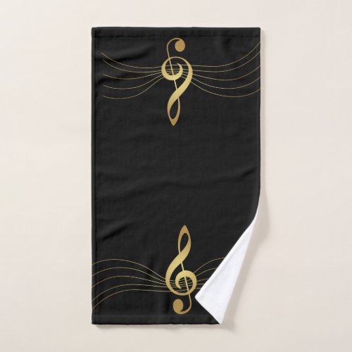 Gold Music Towels _ The Treble Clef