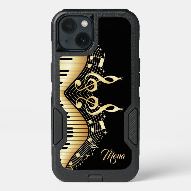 Gold Musical Keyboard Otterbox iPhone Case (Back)