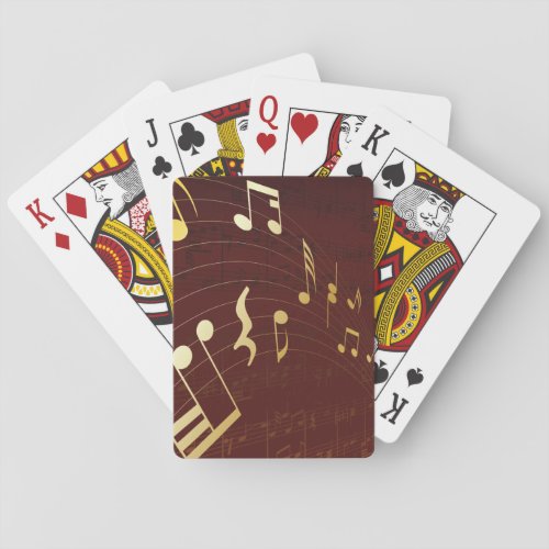 Gold Musical Notes Background Playing Cards