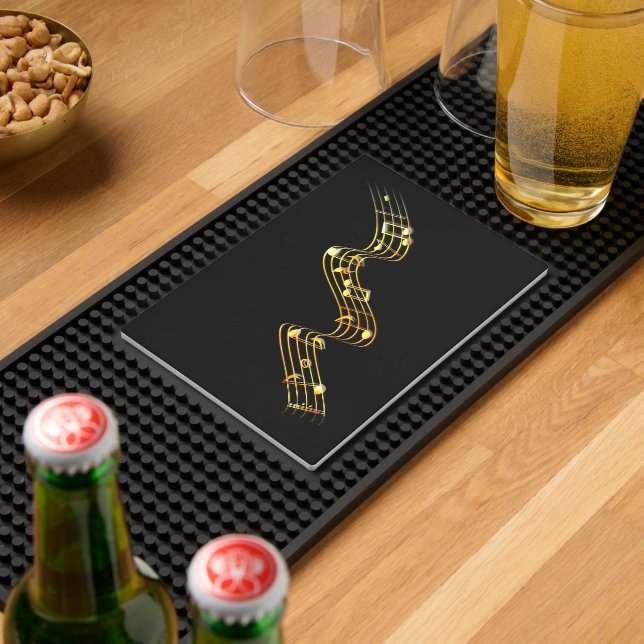 Gold Musical Notes Bar Mat - Custom Color (Insitu (Bar 2))