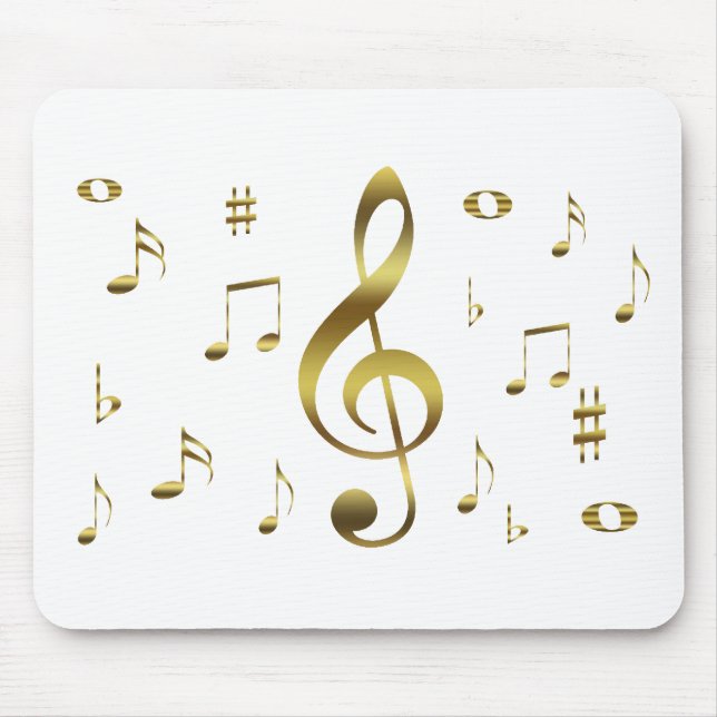 Gold Musical Notes Mousepad (Front)
