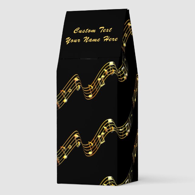 Gold Musical Notes Roasted Coffee with Custom Text (Back)