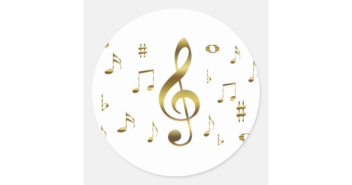 gold music notes png