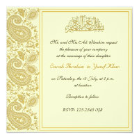 Luxury 50 Walima Invitation Card