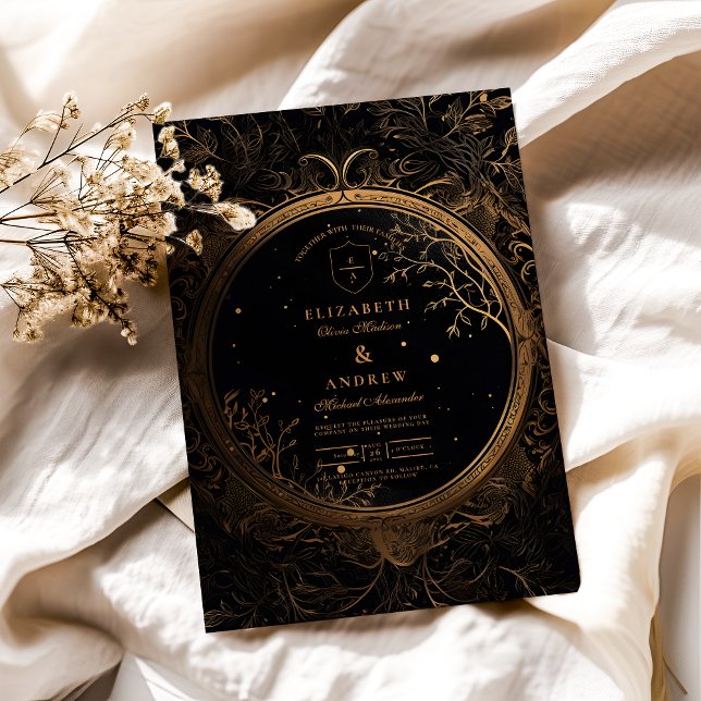 Gold Mystical Celestial  Wedding Invitation (Creator Uploaded)