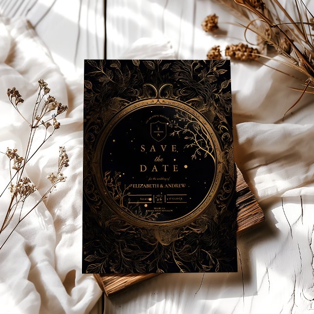 Gold Mystical Celestial  Wedding Save The Date (Creator Uploaded)
